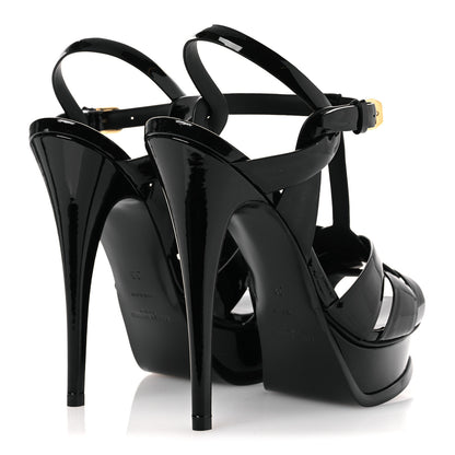 Saint Laurent Patent Tribute 105 Platform Sandals 38 Black 5 of 11