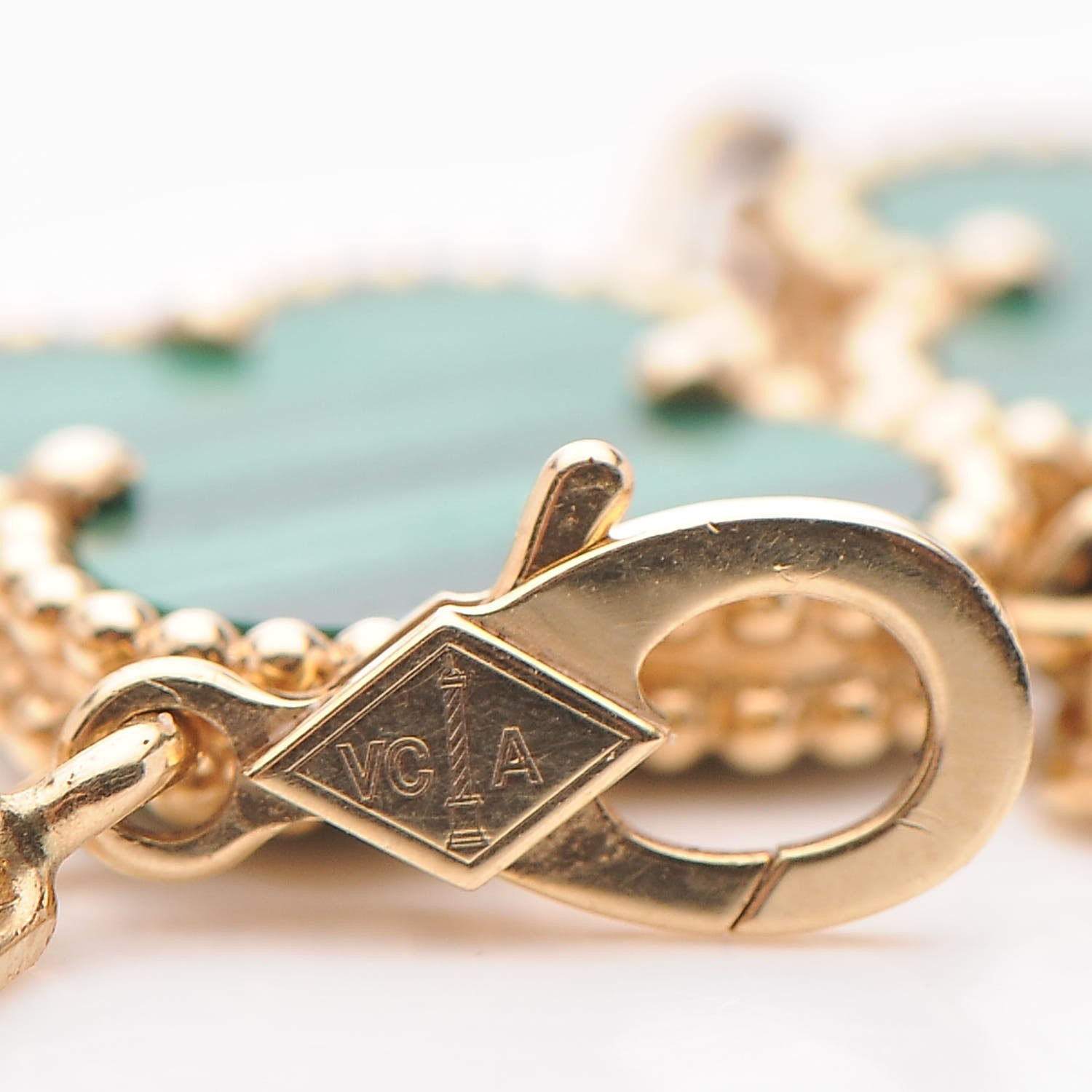 Van Cleef & Arpels 18K Yellow Gold Malachite 5 Motifs Vintage Alhambra Bracelet 5 of 5