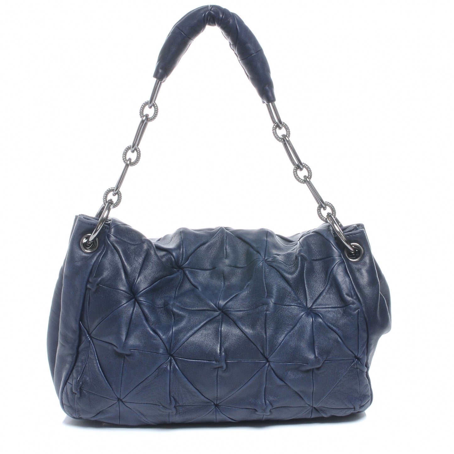Lambskin Origami Accordion Flap Navy