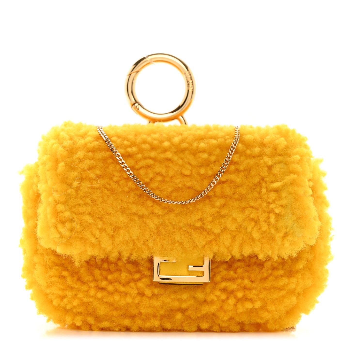 Shearling Vitello Grace Nano Baguette Charm Narciso