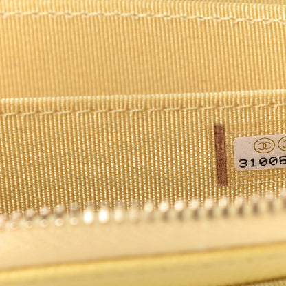 Chanel Caviar Quilted Zip Coin Purse Yellow 7 of 9