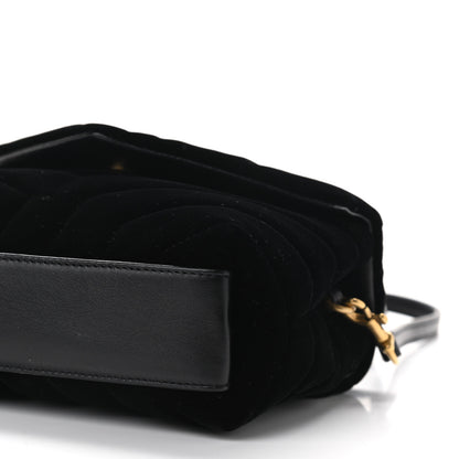 Saint Laurent Velvet Y Quilted Monogram Toy Loulou Chain Satchel French Black 10 of 11