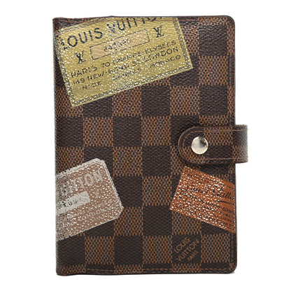 Louis Vuitton Damier Ebene Labels Small Ring Agenda Cover 1 of 7