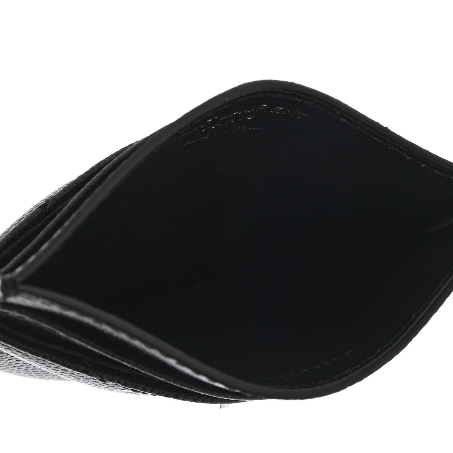 Grain De Poudre Matelasse Chevron Monogram Credit Card Case Black