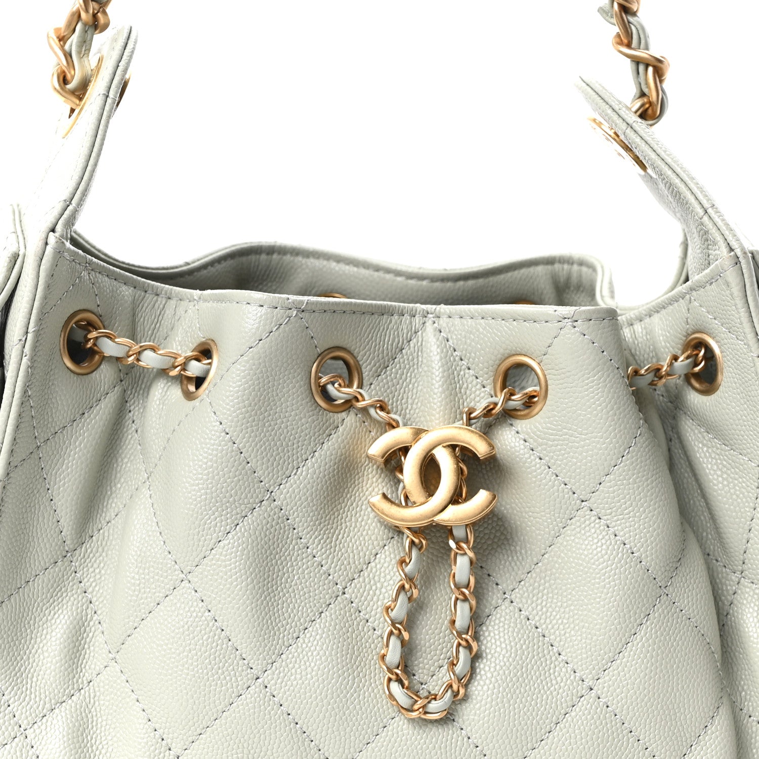 Chanel Caviar Quilted Mini Chanel 25 Handbag Light Green 8 of 11