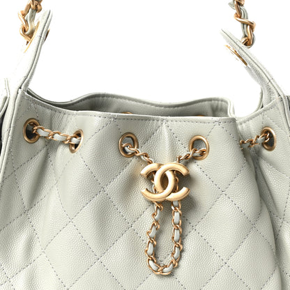 Chanel Caviar Quilted Mini Chanel 25 Handbag Light Green 8 of 11