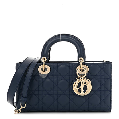Christian Dior Lambskin Cannage Medium Lady D-Joy Blue 1 of 10