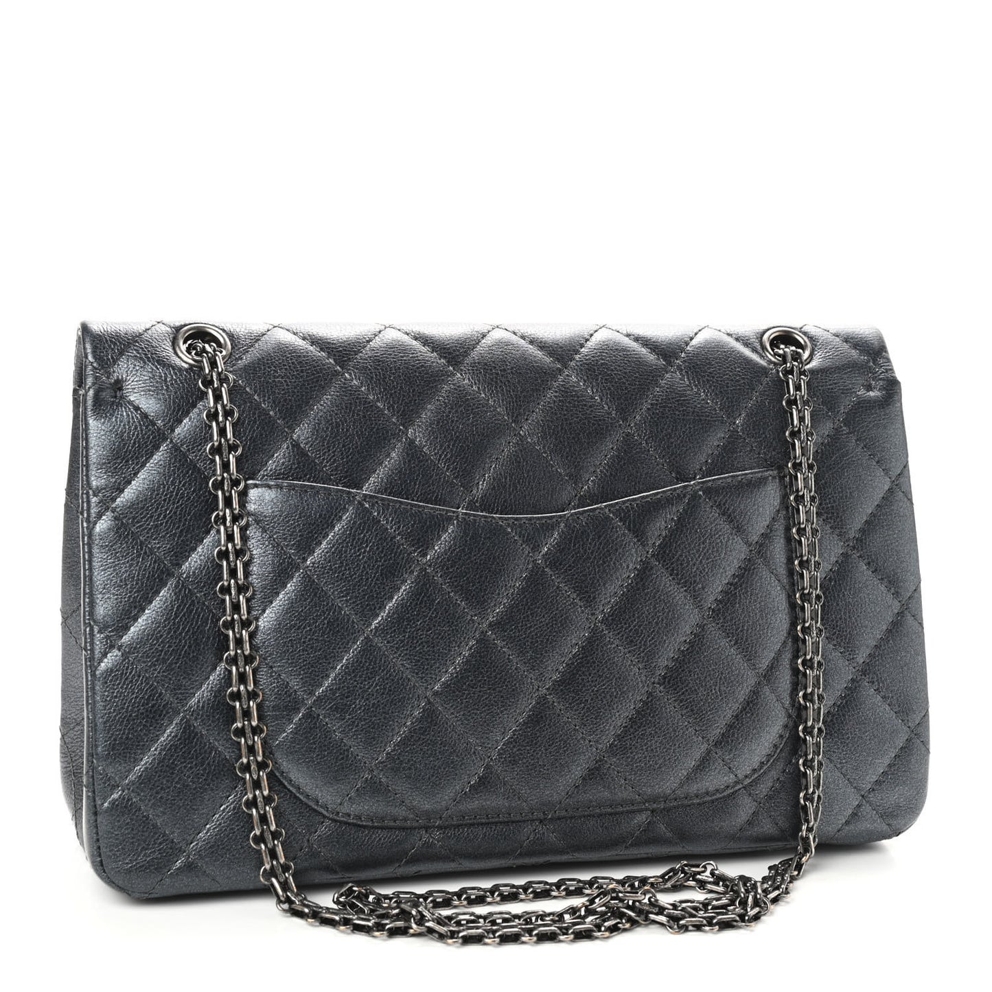 Metallic Calfskin Quilted 2.55 Reissue 227 Flap Charcoal