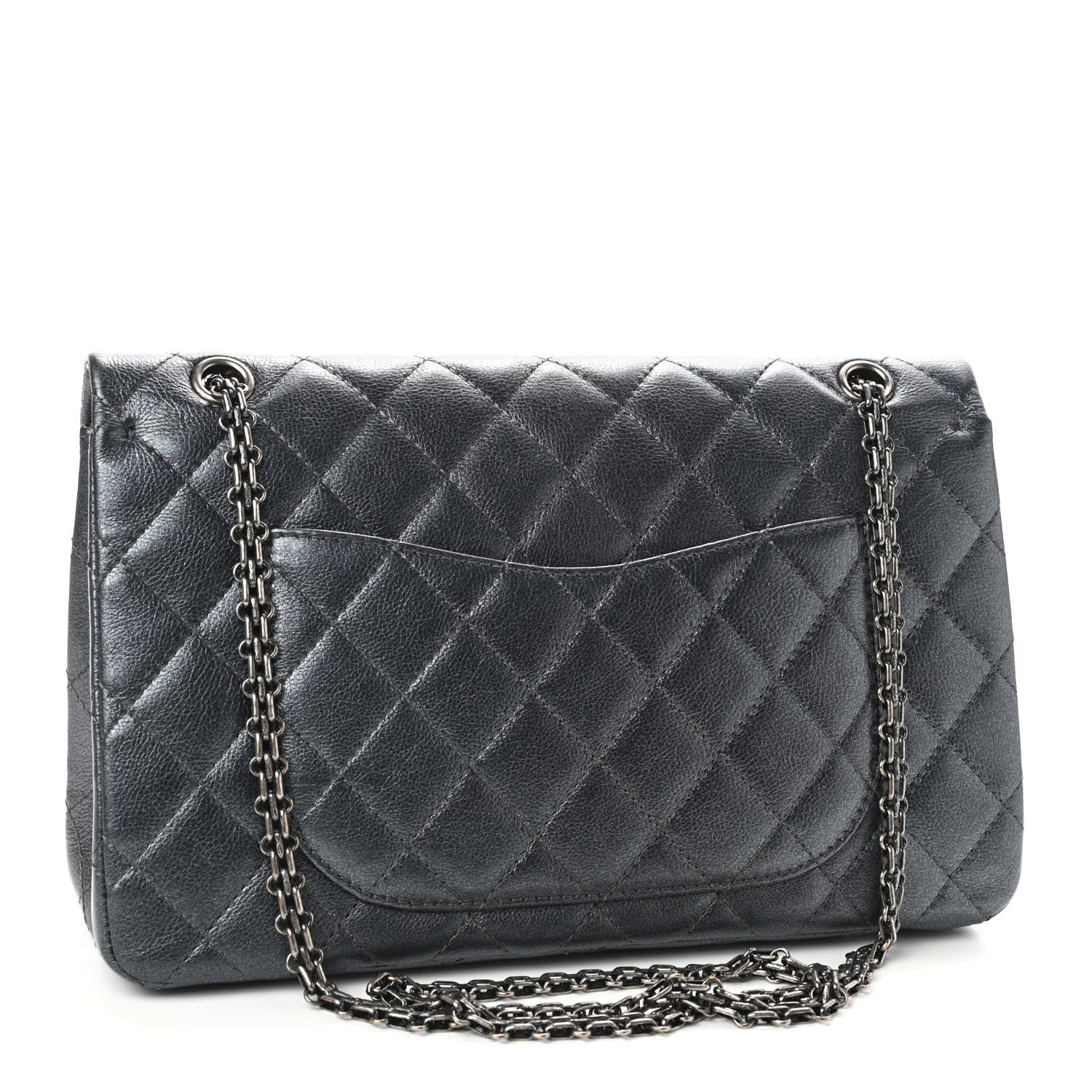 Chanel Metallic Calfskin Quilted 2.55 Reissue 227 Flap Charcoal 3 of 9