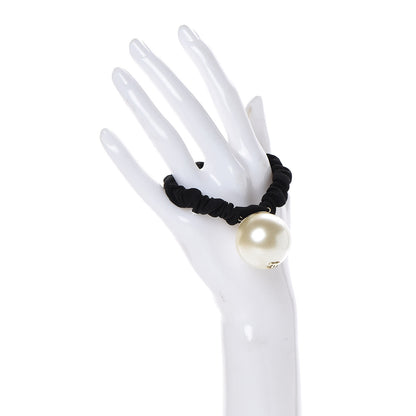 Chanel Pearl CC Hair Tie Black Gold Pearly White 2 of 6