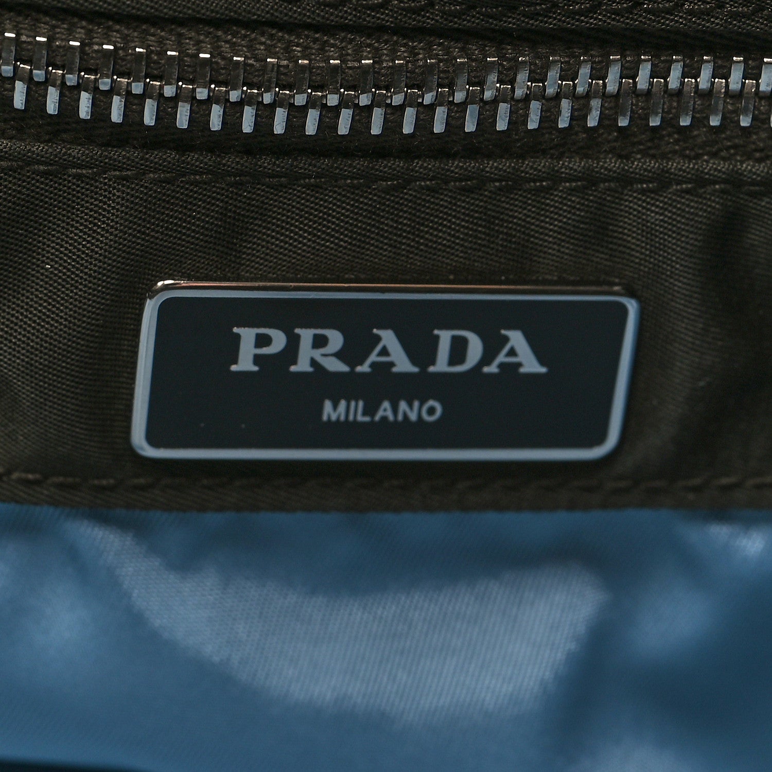 Prada Tessuto Nylon Glace Calfskin Etiquette Tote Militare Black 6 of 9