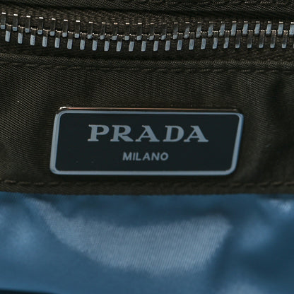 Prada Tessuto Nylon Glace Calfskin Etiquette Tote Militare Black 6 of 9