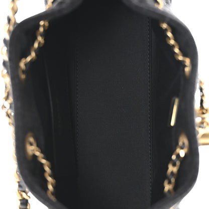 Chanel Washed Denim Quilted Mini Chanel 25 Handbag Black 5 of 11