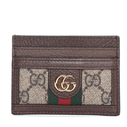Gucci GG Supreme Monogram Ophidia Card Holder Brown 1 of 6