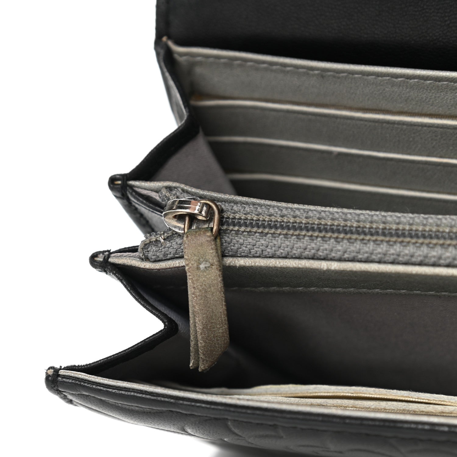 Chanel Lambskin Camellia Embossed Flap Wallet Black 14 of 15