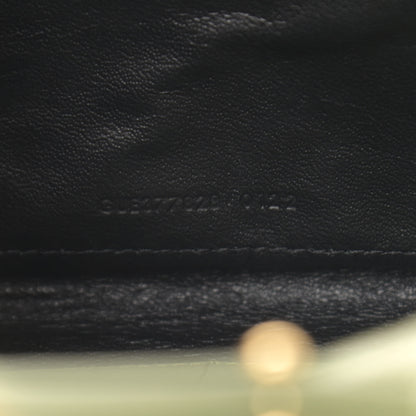 Saint Laurent Grain De Poudre Matelasse Chevron Monogram Chain Wallet Pistachio 7 of 11
