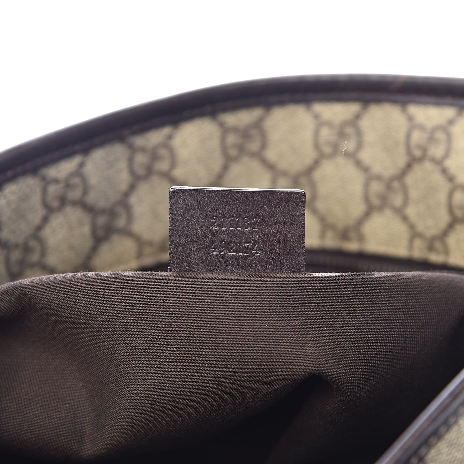 Gucci GG Supreme Monogram Medium Zippered Shopping Tote Dark Brown 7 of 21
