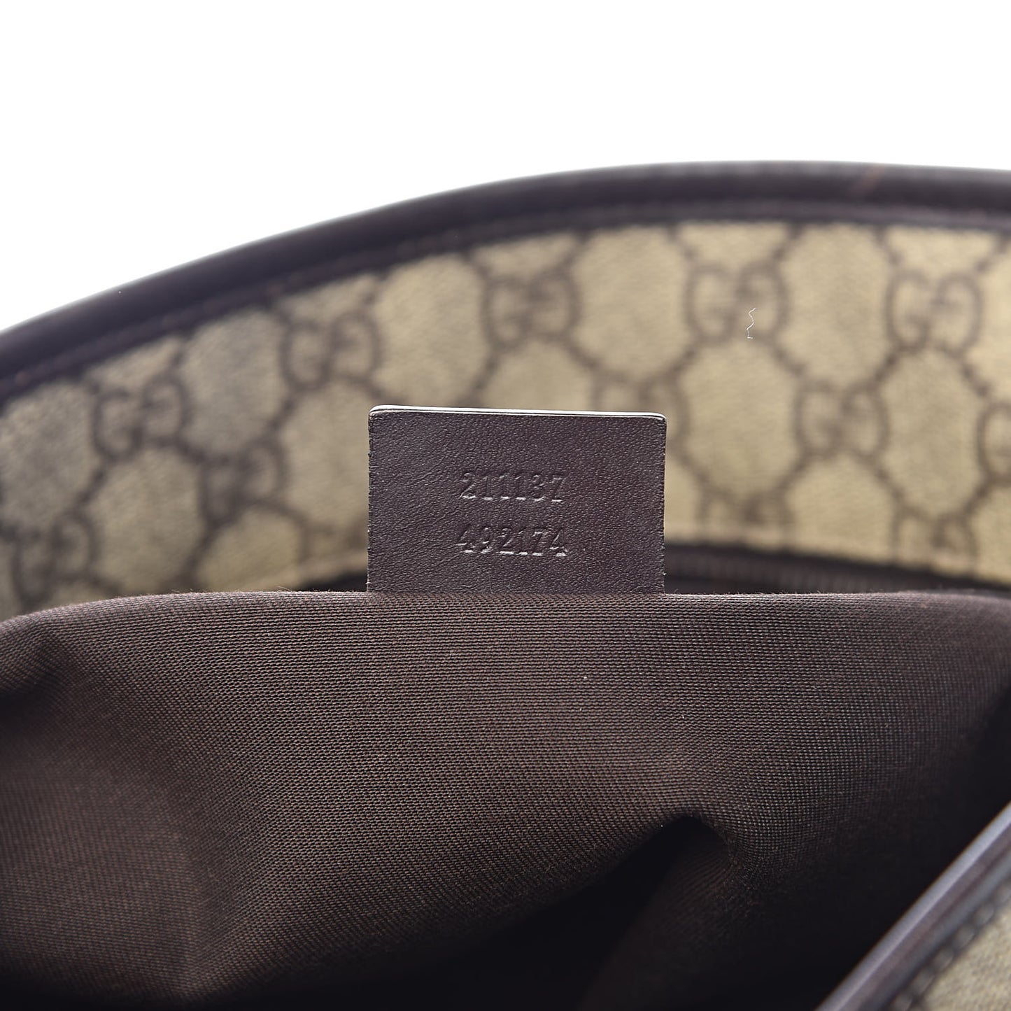 GG Supreme Monogram Medium Zippered Shopping Tote Dark Brown