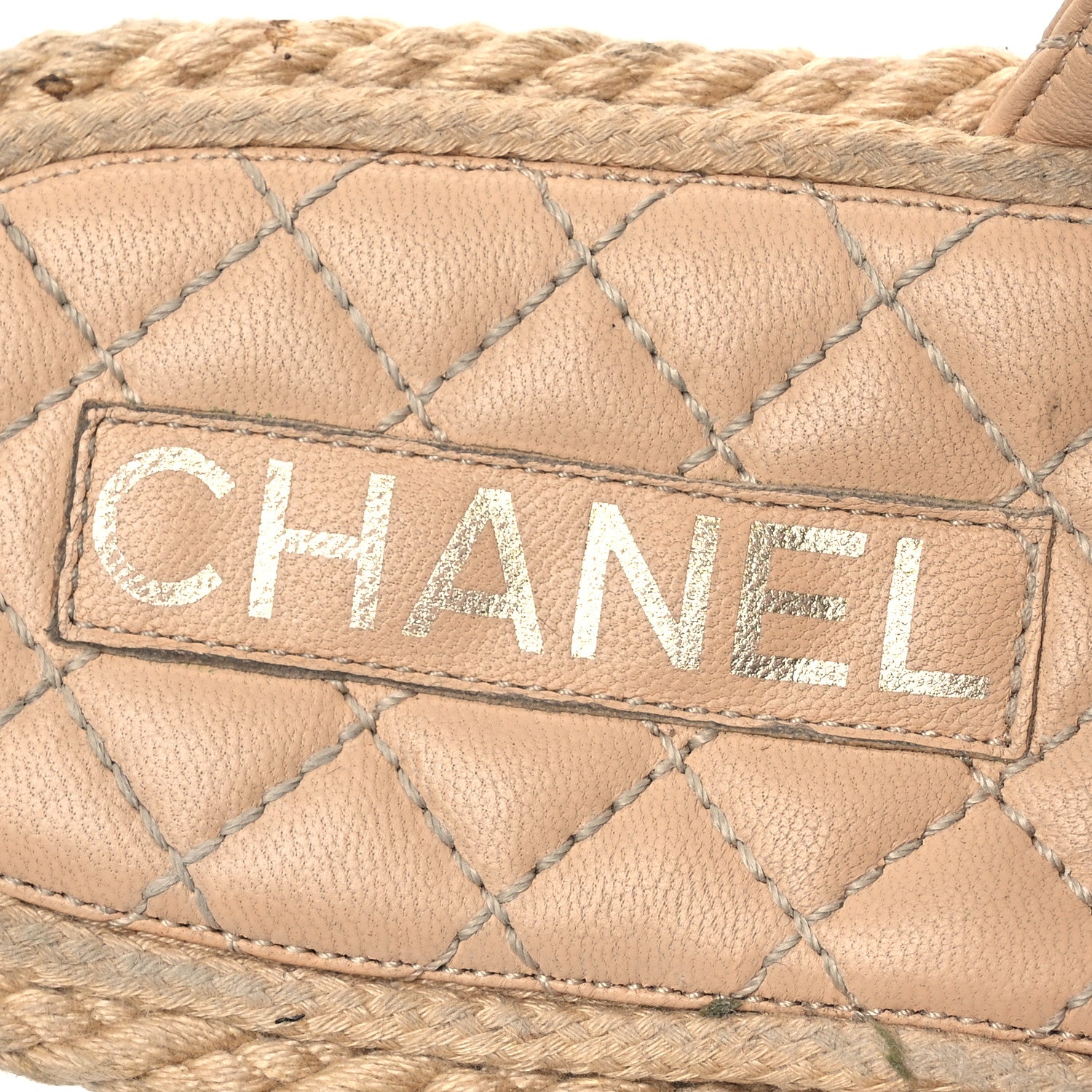 Chanel Cord Lambskin Quilted Logo Mules 39 Beige 8 of 17