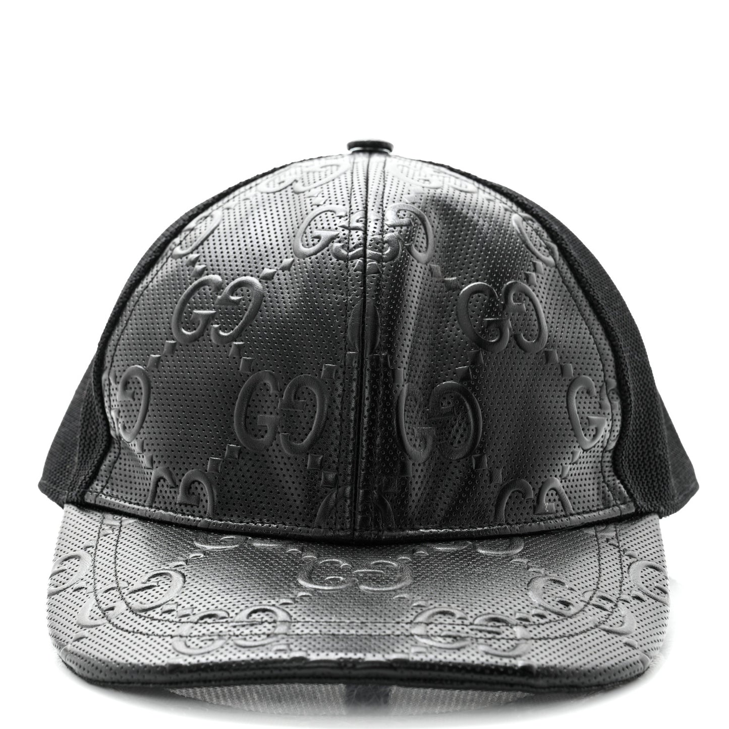Calfskin Mesh GG Tennis Embossed Gary Baseball Hat M Black