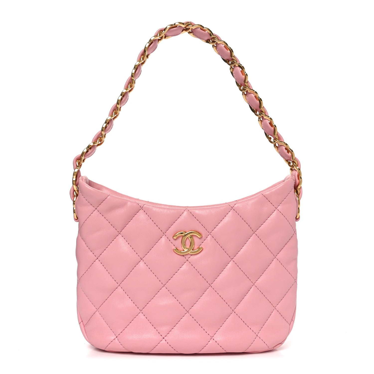 Chanel Lambskin Quilted CC Links Hobo Light Pink 1 of 11
