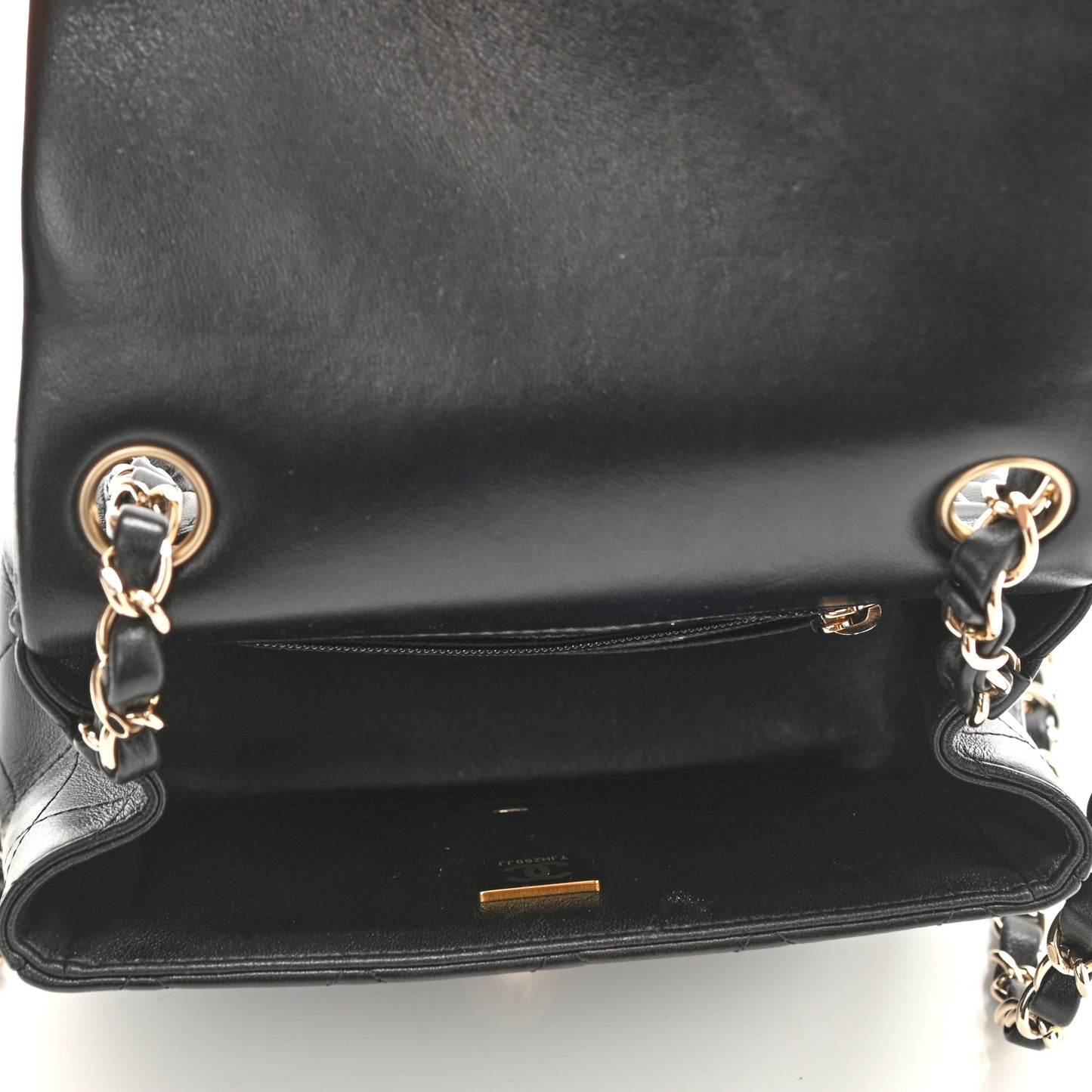 Lambskin Quilted Mini Square Flap Black