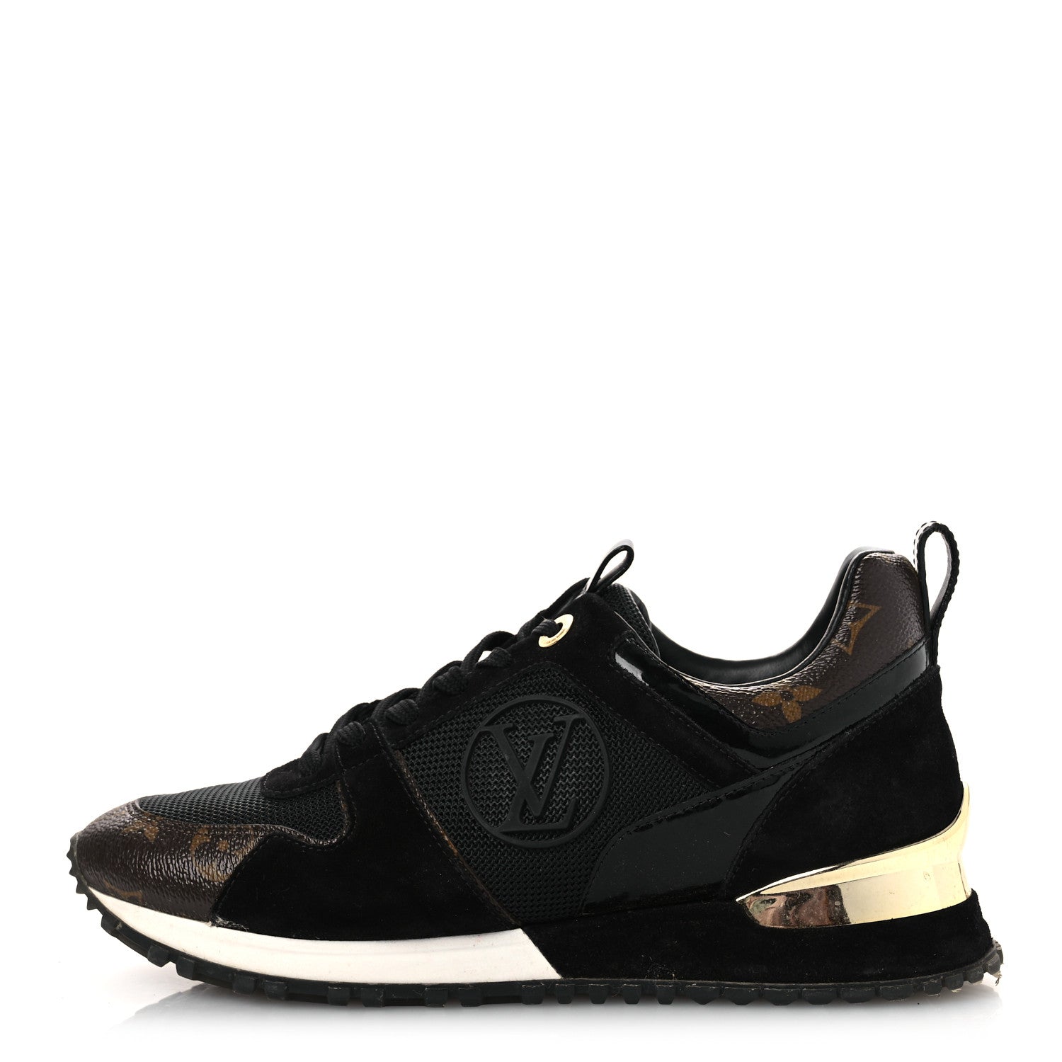 Louis Vuitton Suede Monogram Run Away Sneakers 36.5 Black 1 of 14