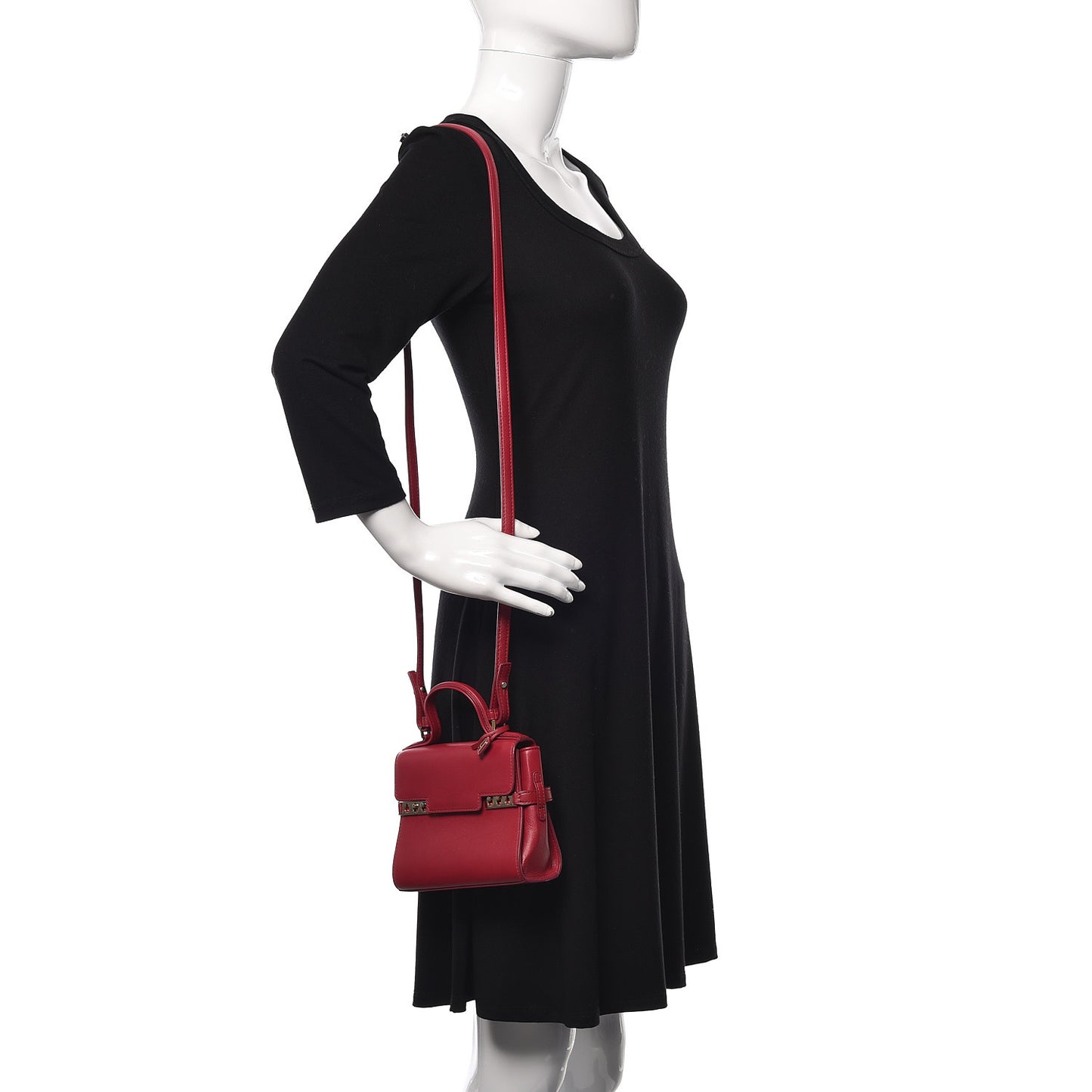 Smooth Calfskin Micro Tempete Satchel Framboise