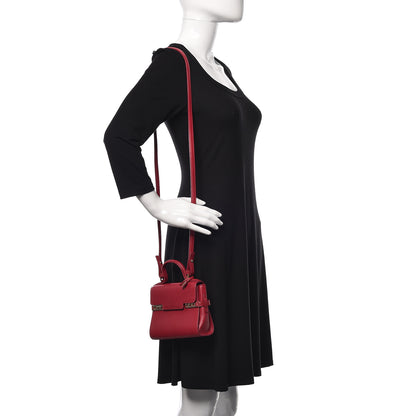 Delvaux Smooth Calfskin Micro Tempete Satchel Framboise 2 of 9