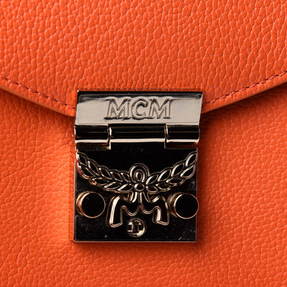 MCM Grained Calfskin Small Patricia Satchel Orange 10 of 11