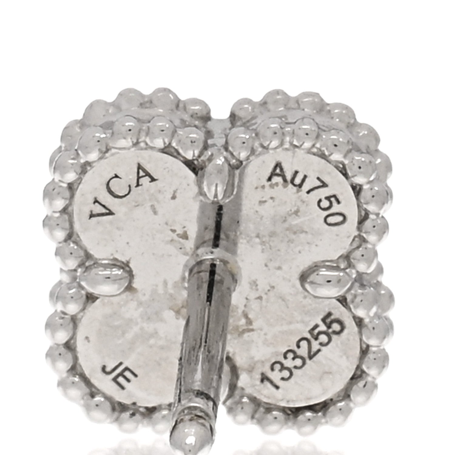 Van Cleef & Arpels 18K White Gold Turquoise Sweet Alhambra Earrings 4 of 5