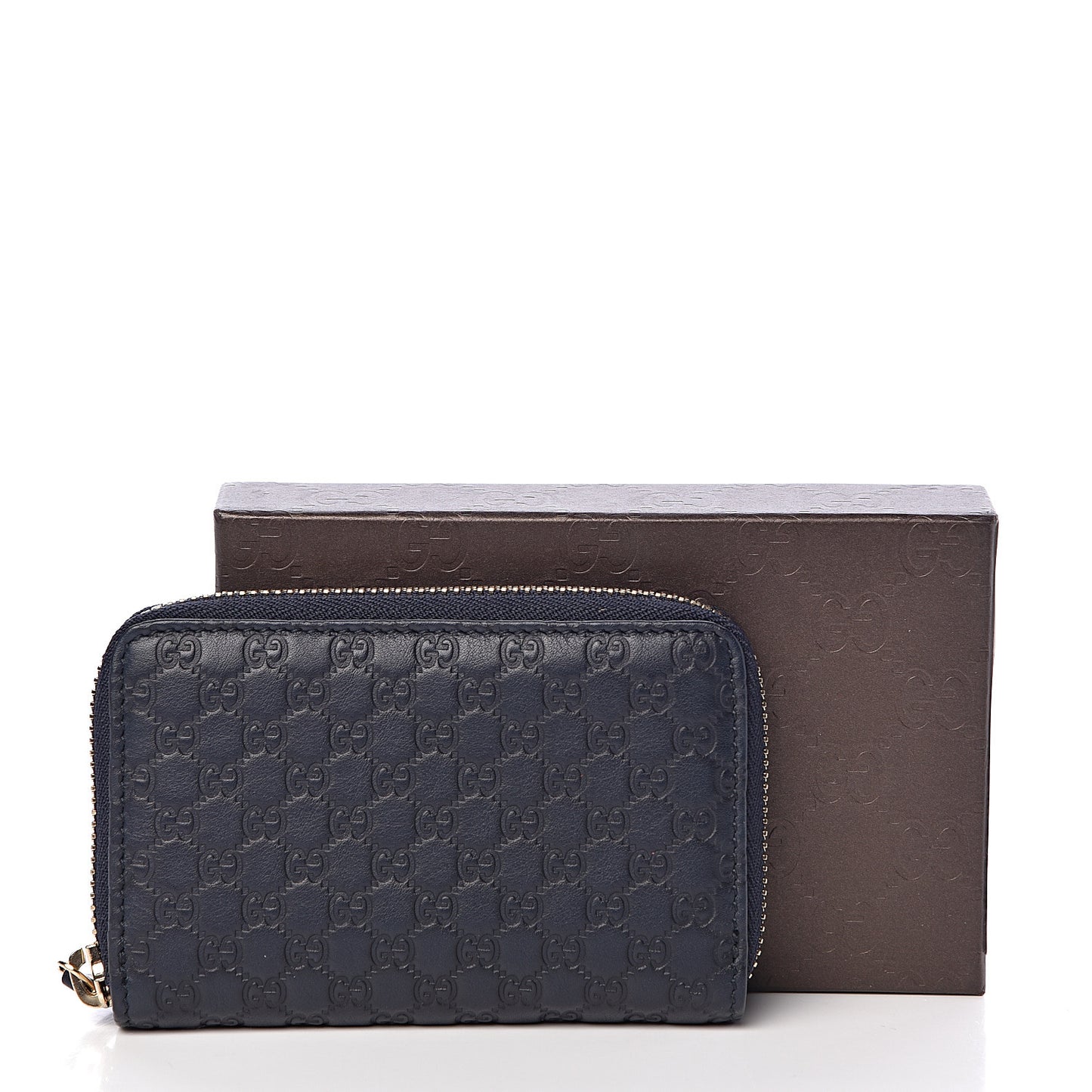 Microguccissima Zip Around Card Case Navy