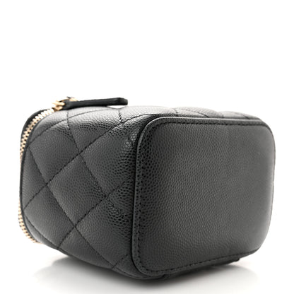 Chanel Caviar Quilted Mini Vanity Case With Chain Black 4 of 11