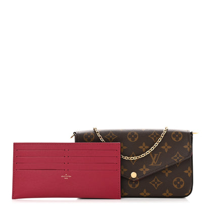 Louis Vuitton Monogram Pochette Felicie Chain Wallet Fuchsia 1 of 11