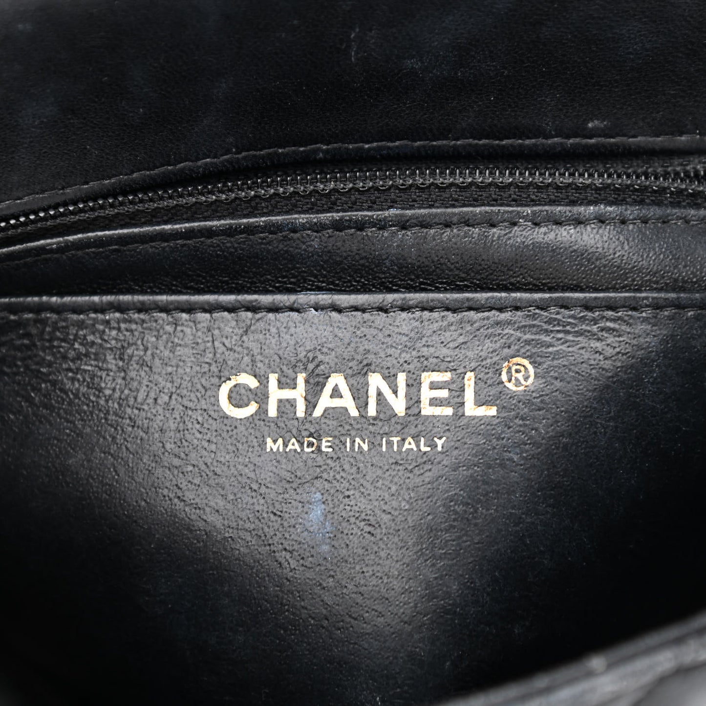 Lambskin Chevron Quilted Mini Square Flap Black