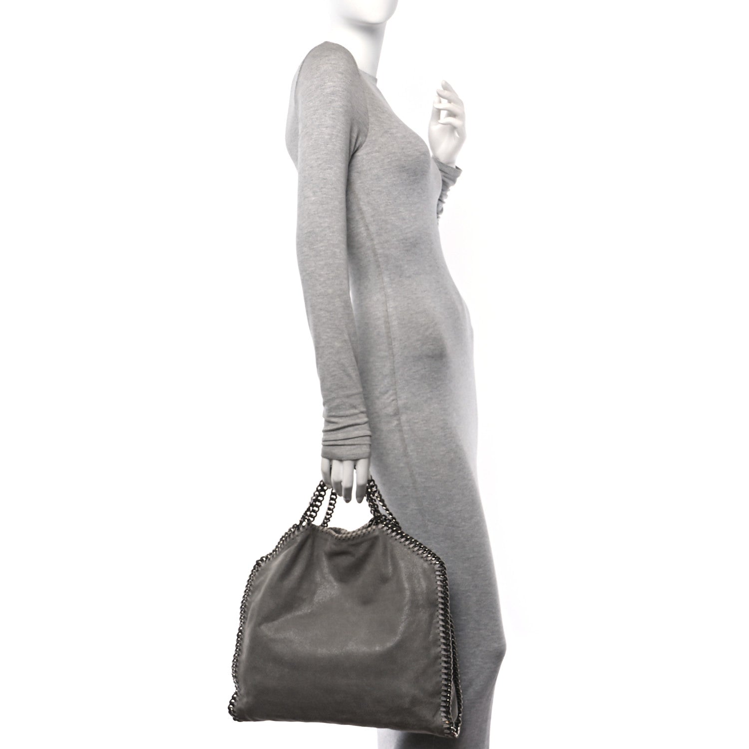 Stella McCartney Shaggy Deer Falabella Fold Over Tote Light Grey 2 of 9