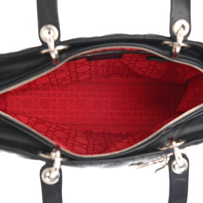 Christian Dior Lambskin Cannage Large Lady Dior Black 5 of 10