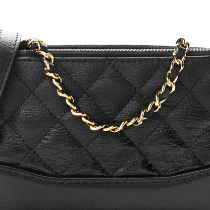 Chanel Patent Goatskin Quilted Small Gabrielle Clutch With Chain Black 8 of 10