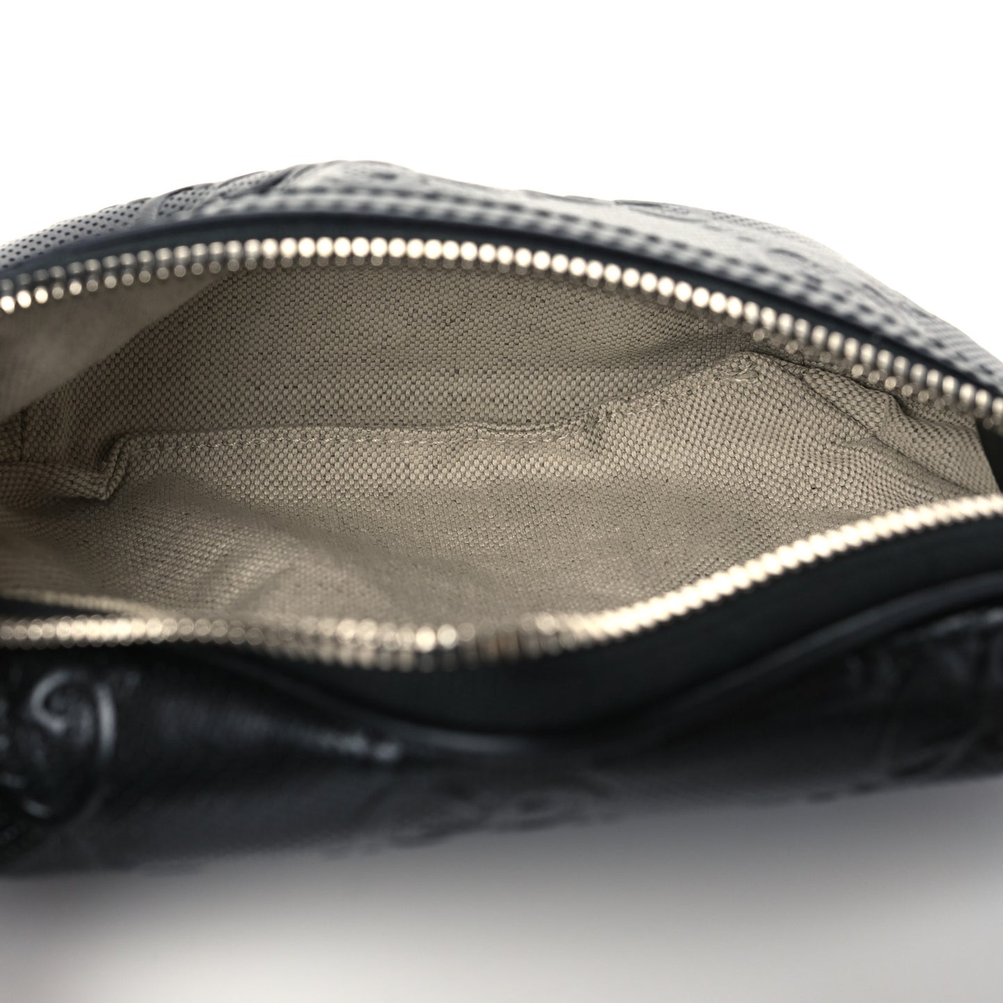 Calfskin GG Tennis Embossed Belt Bag Black