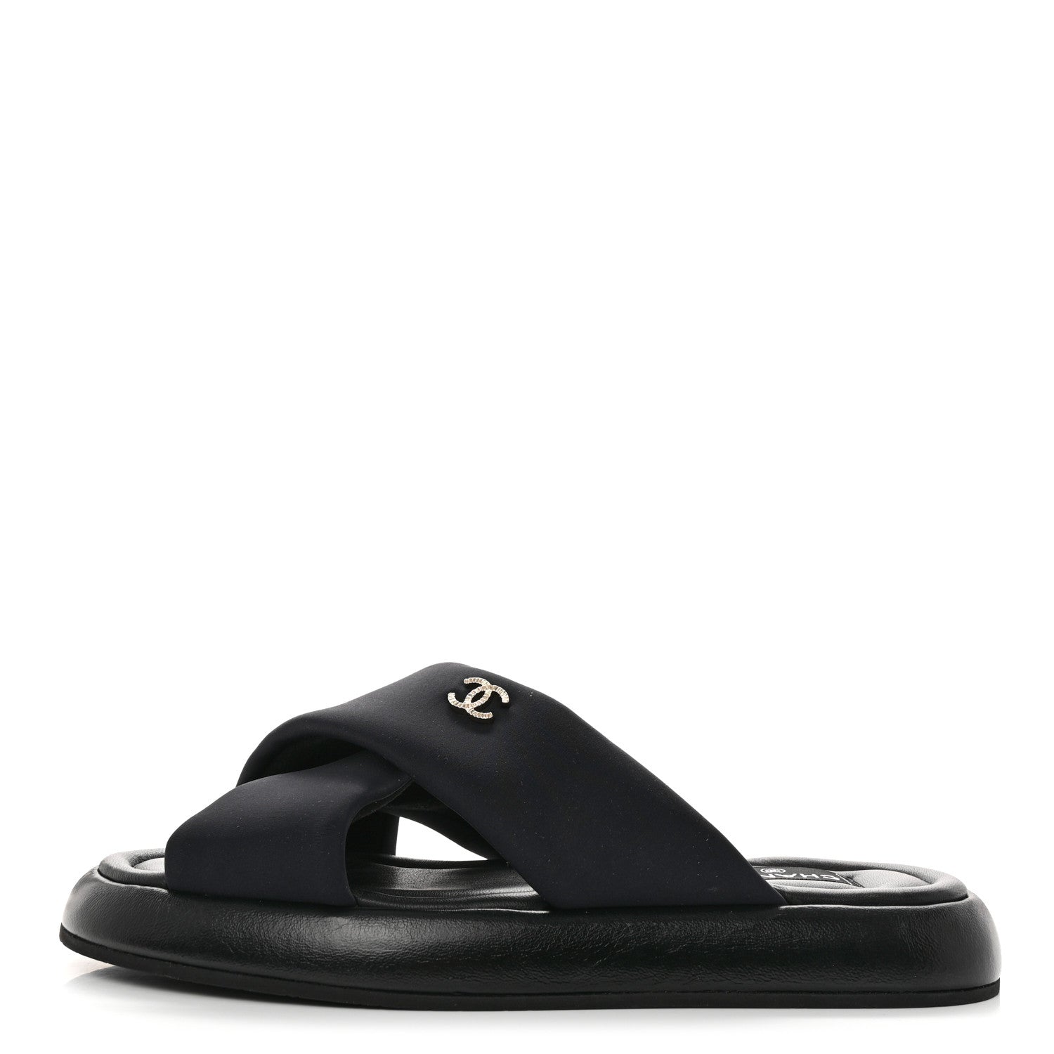 Chanel Fabric CC Mules Sandals 41 Black 1 of 8