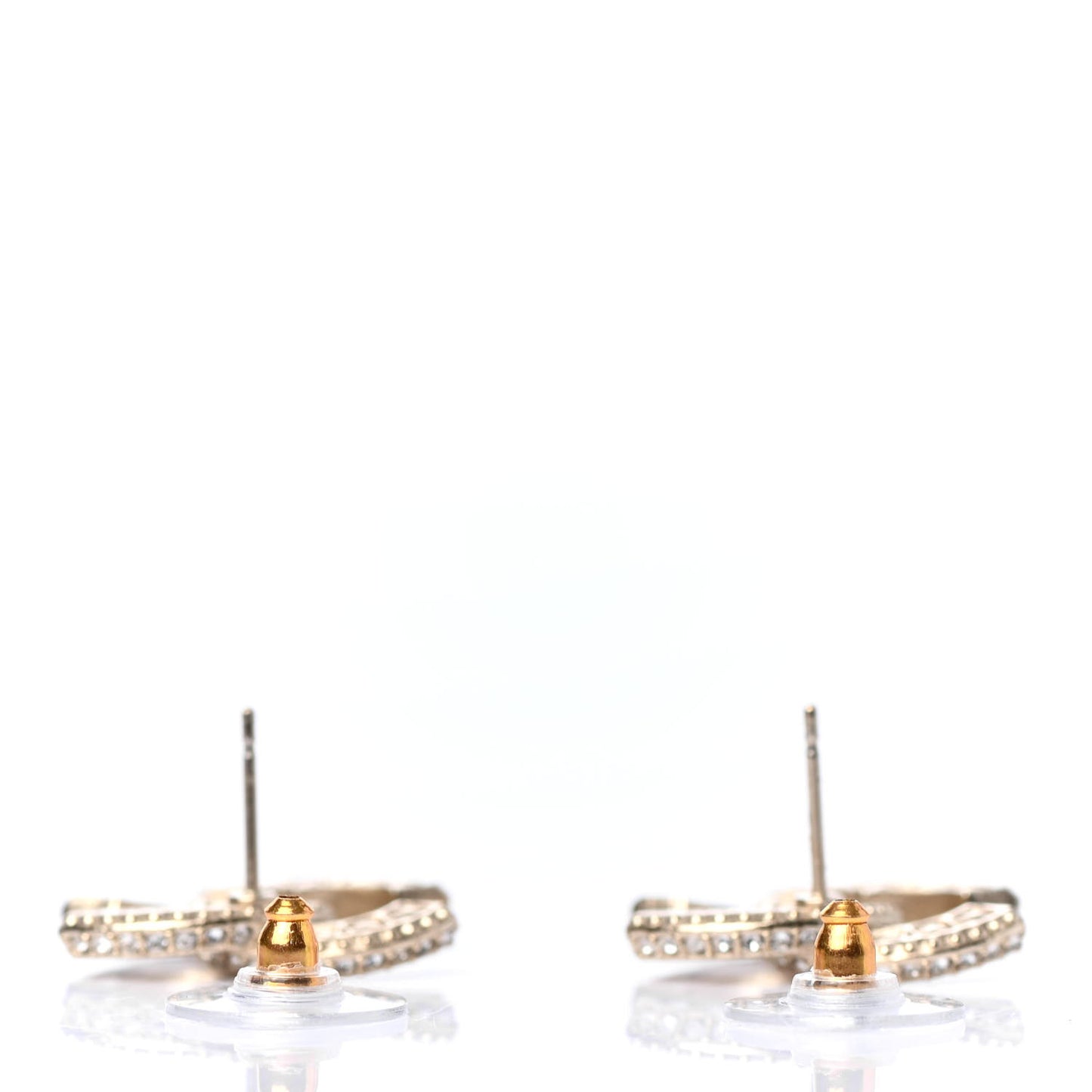 Crystal Timeless CC Earrings Light Gold