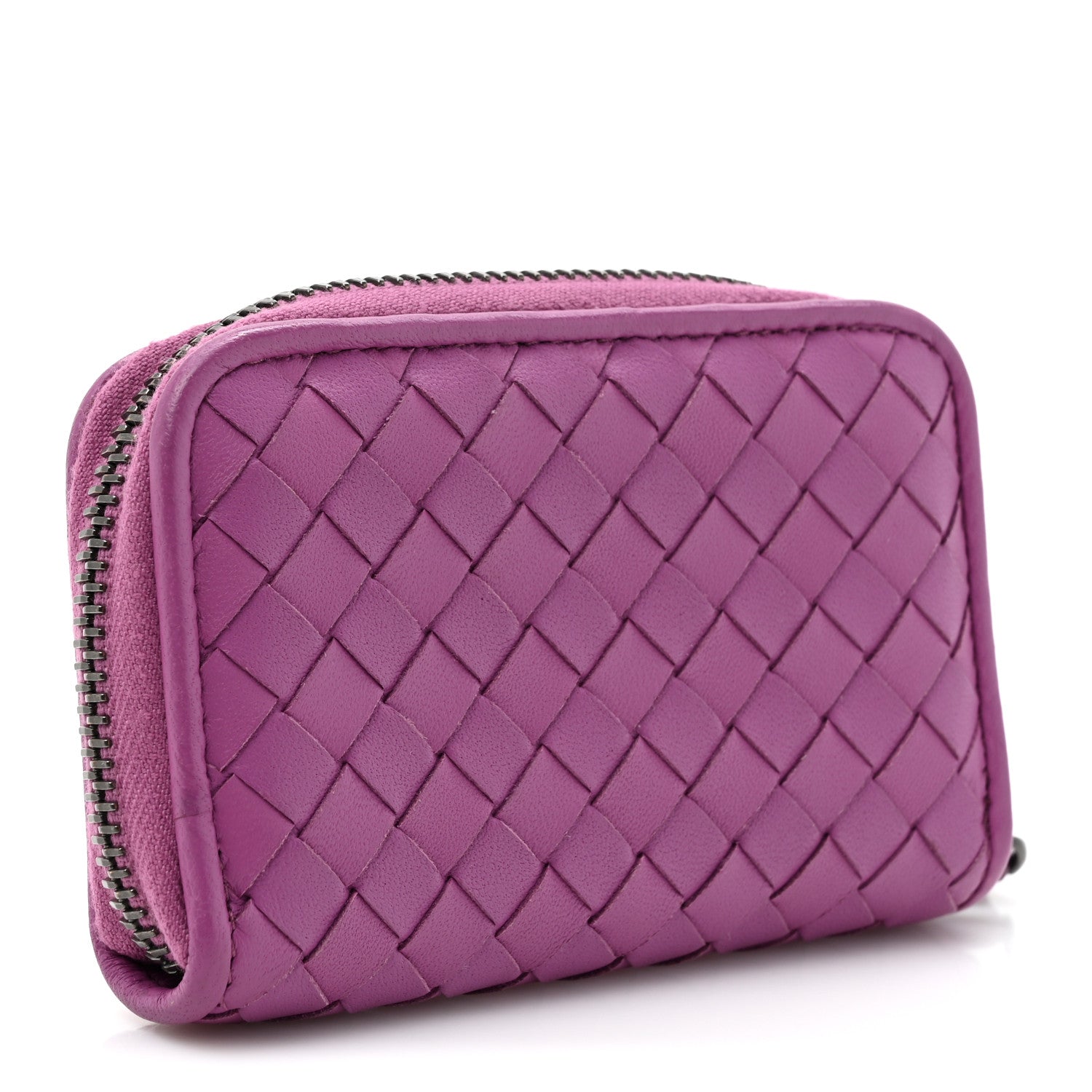 Bottega Veneta Nappa Intrecciato Zip Around Coin Purse Peony 3 of 9