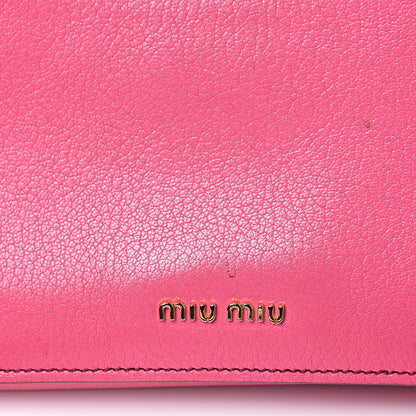Miu Miu Goatskin Madras Shoulder Bag Rosa Peonia 10 of 12
