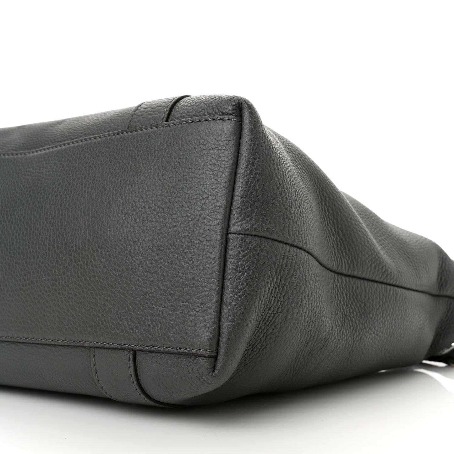 Calfskin Bamboo Top Handle Tote Grey