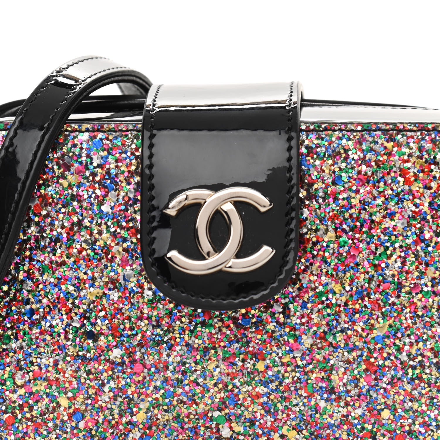 Chanel Glitter Patent Evening On The Moon Camera Case Black Multicolor 8 of 12