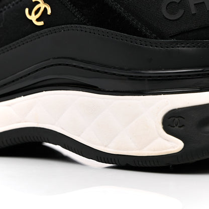 Chanel Velvet Calfskin Mixed Fibers CC Sneakers 41 Black 15 of 17
