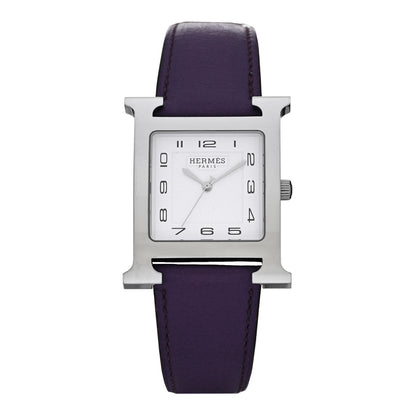 Hermes Stainless Steel Swift 30.5mm Heure H Hour Quartz Watch Iris 1 of 5