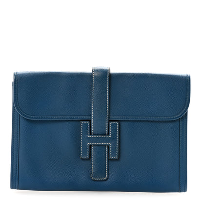 Hermes Epsom Jige PM Clutch Bleu Thalassa 1 of 6