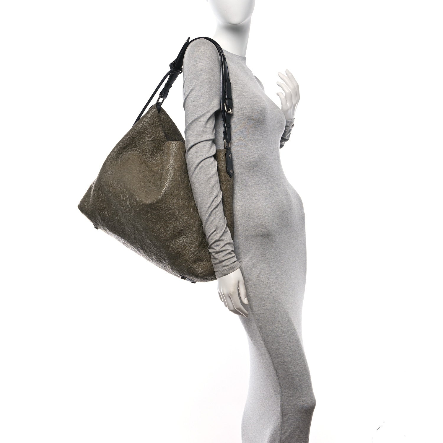 Louis Vuitton Monogram Lambskin Antheia Hobo GM Olive 2 of 9