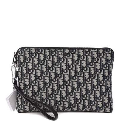 Christian Dior Oblique Pouch Clutch Blue 1 of 8